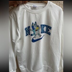 Custom Nike Bluey White Sweatshirt